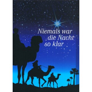 Weihnachtskarte "Niemals war die Nacht so klar"...