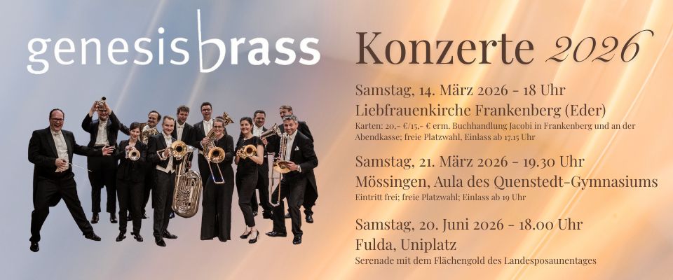 +++ genesis brass Konzerttermine 2026 +++